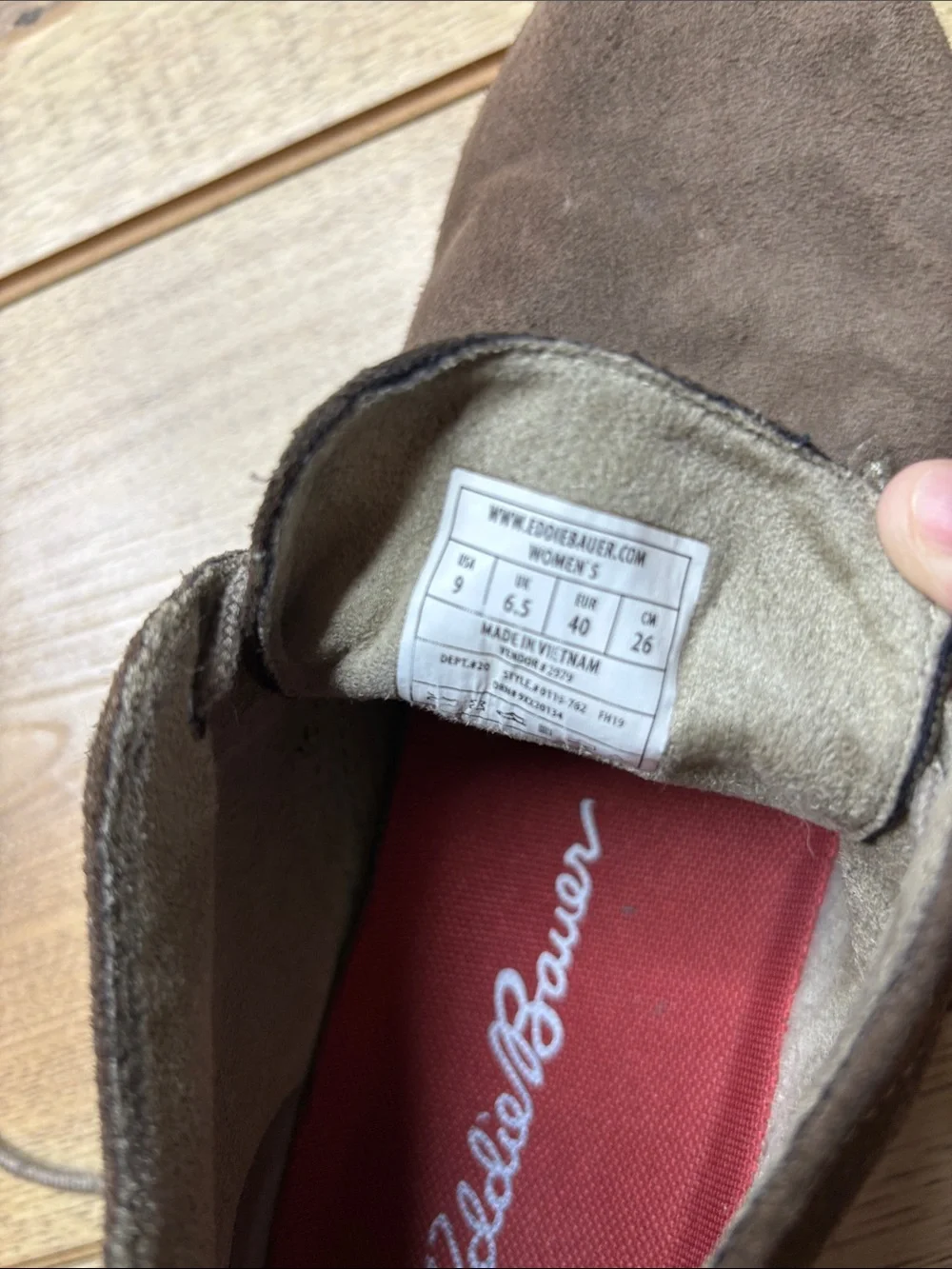 Women’s Eddie Bauer Cloudline Brown Suede Stylish Casual Lace-Up Shoes Size 9